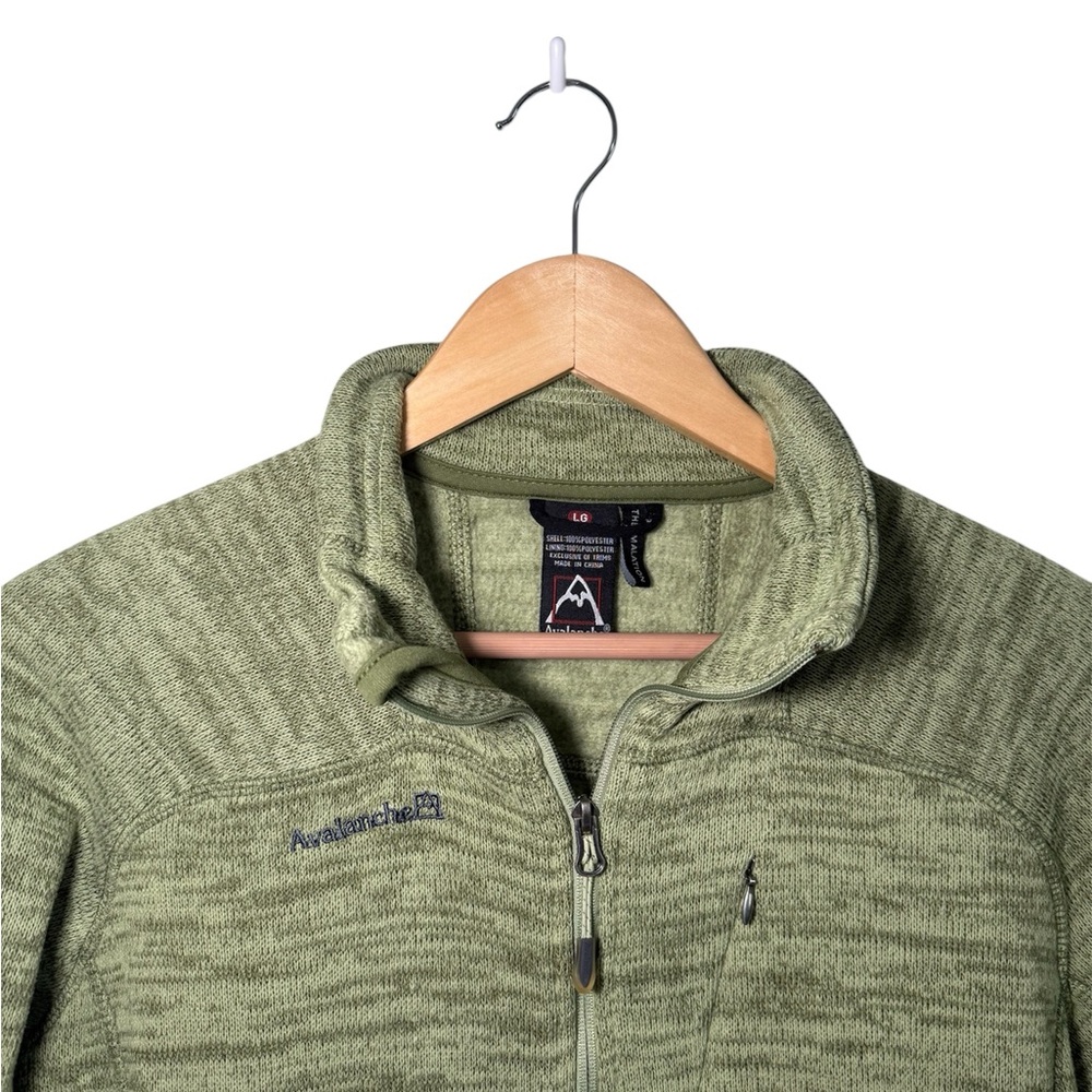 Avalanche Women's Thermal Fleece Jacket Full Zip Sage Green Heathered L - Picture 2 of 4